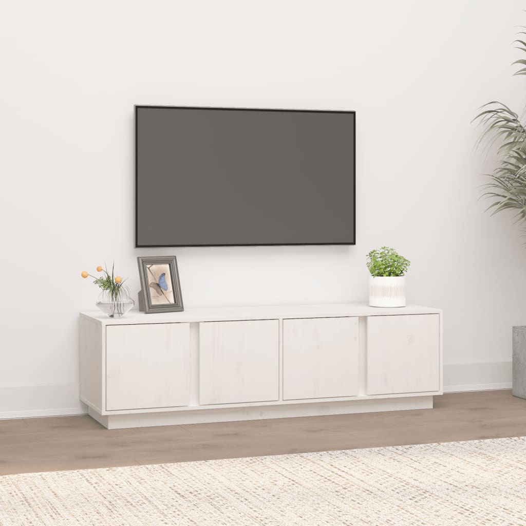 vidaXL TV skříňka bílá 140 x 40 x 40 cm masivní borové dřevo