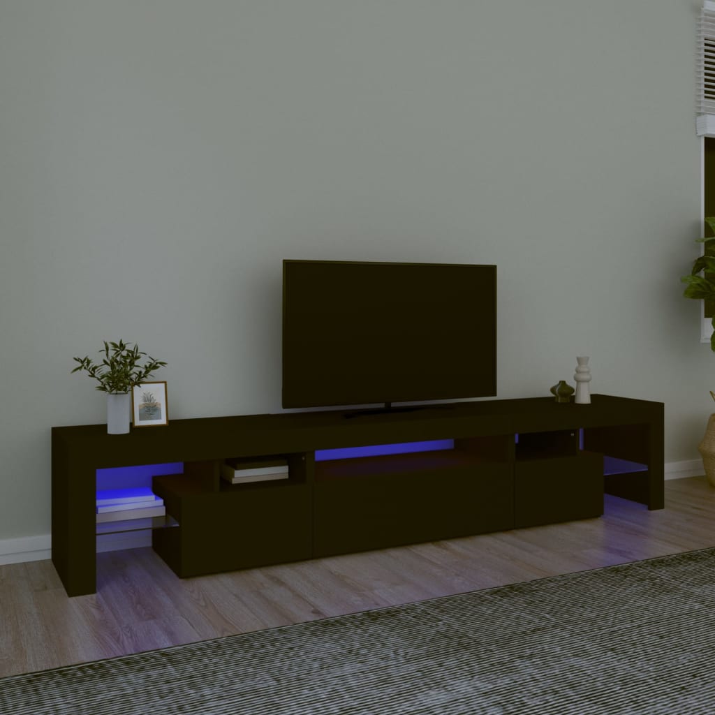 vidaXL TV skříňka s LED osvětlením černá 215x36