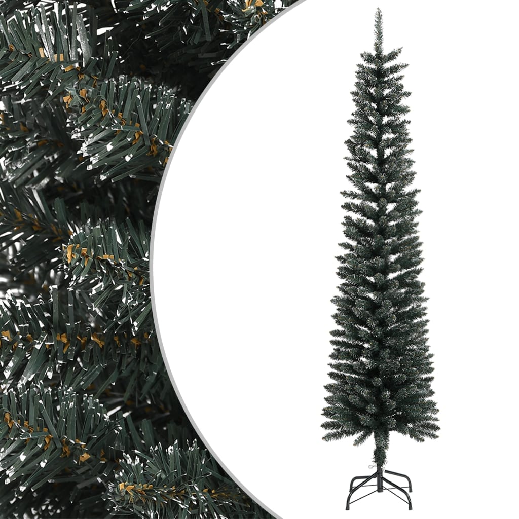 vidaXL Umělý úzký vánoční stromek se stojanem zelený 240 cm PVC