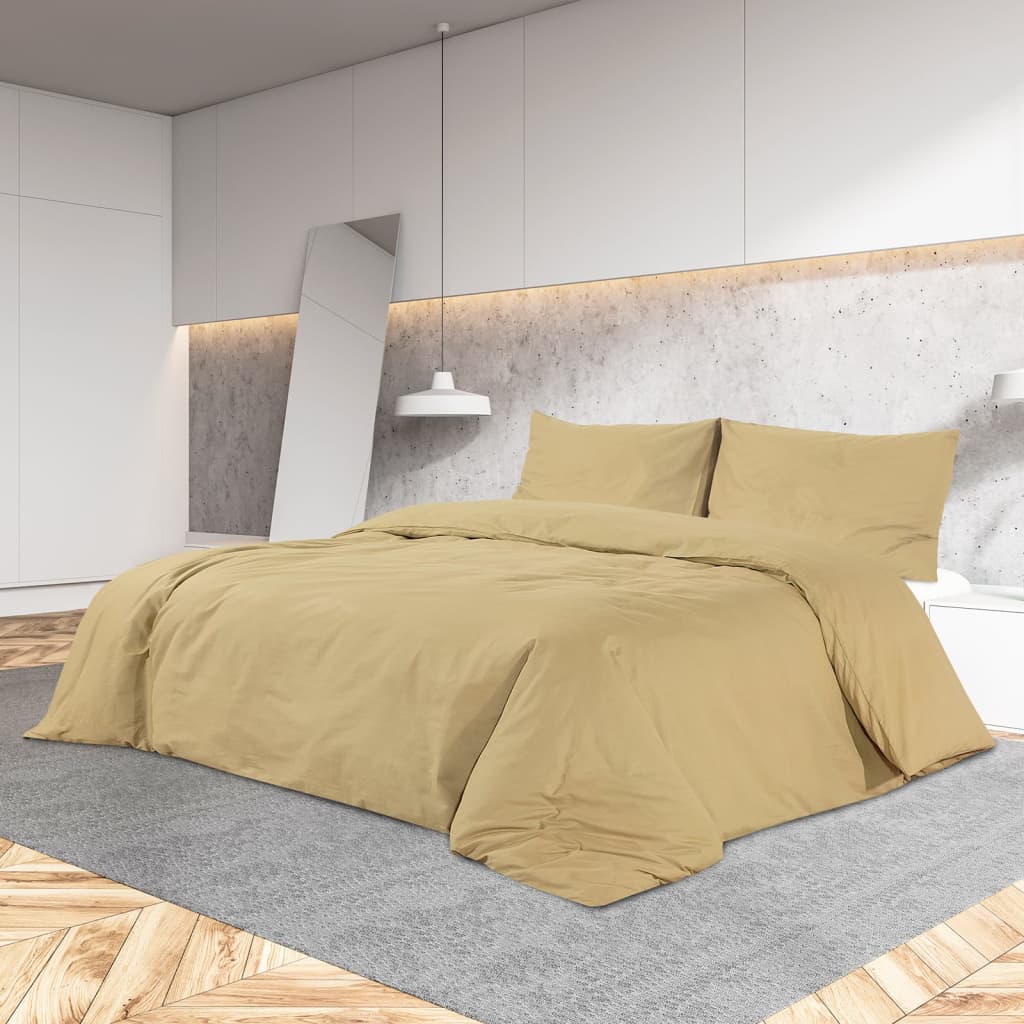 vidaXL Sada ložního prádla taupe 225 x 220 cm lehké mikrovlákno