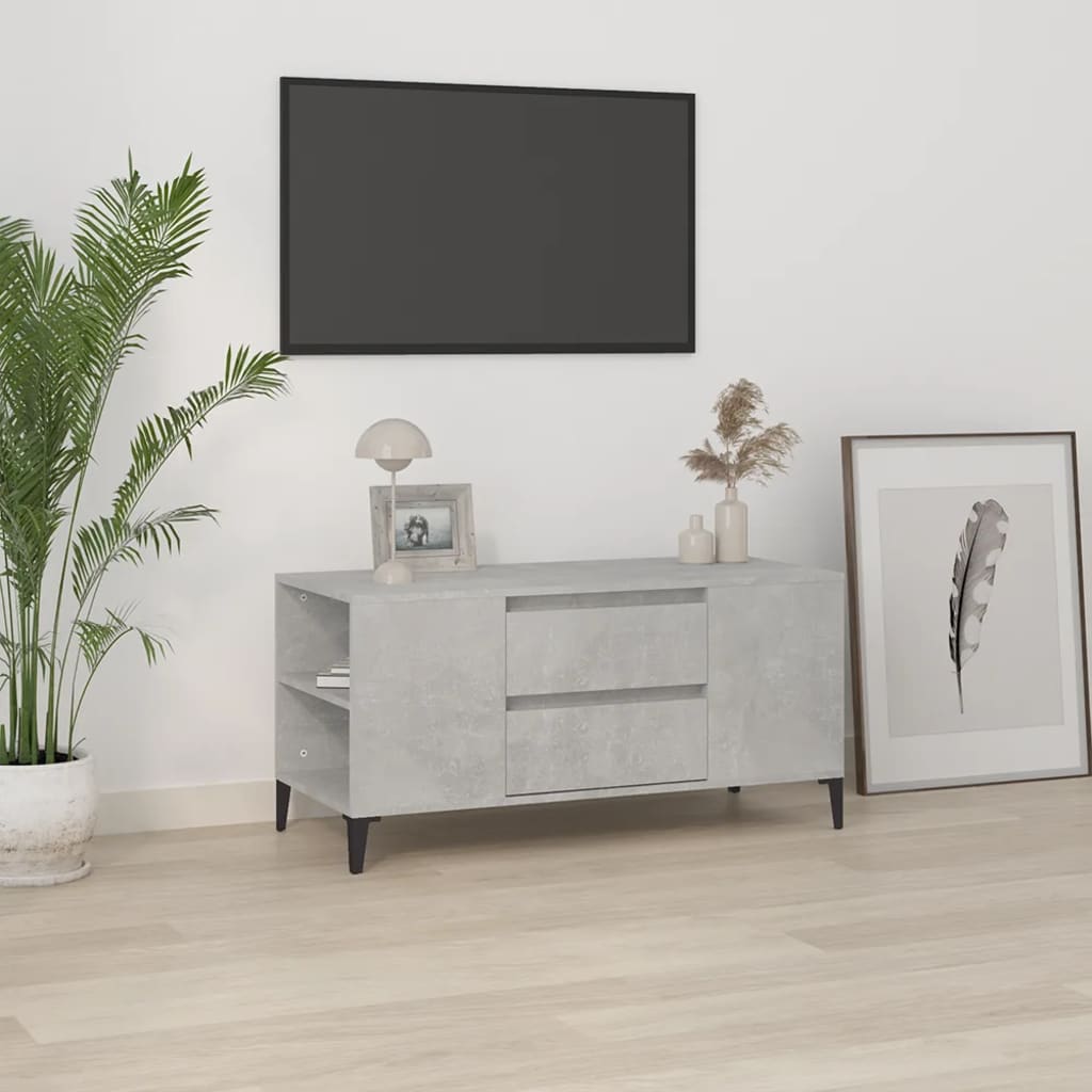 vidaXL TV skříňka betonově šedá 102x44