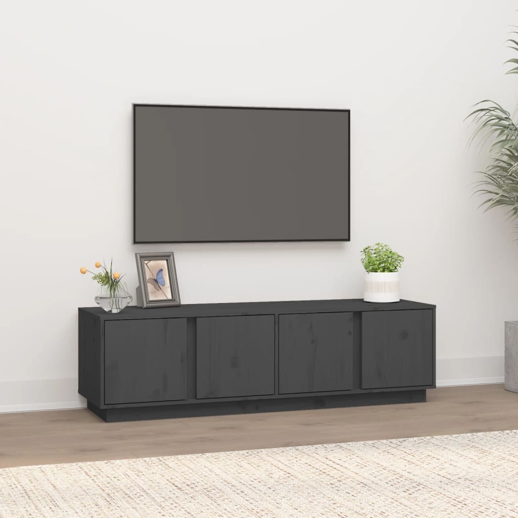 vidaXL TV skříňka šedá 140 x 40 x 40 cm masivní borové dřevo