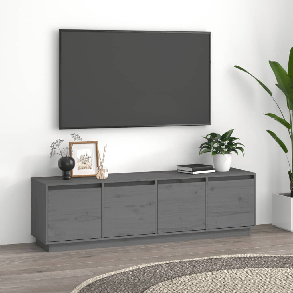 vidaXL TV skříňka šedá 156 x 37 x 45 cm masivní borové dřevo