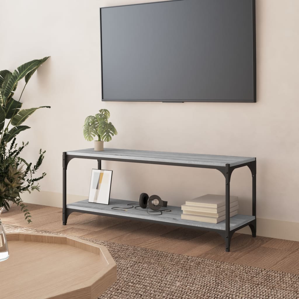 vidaXL TV skříňka šedá sonoma 100 x 33 x 41 cm kompozitní dřevo a ocel