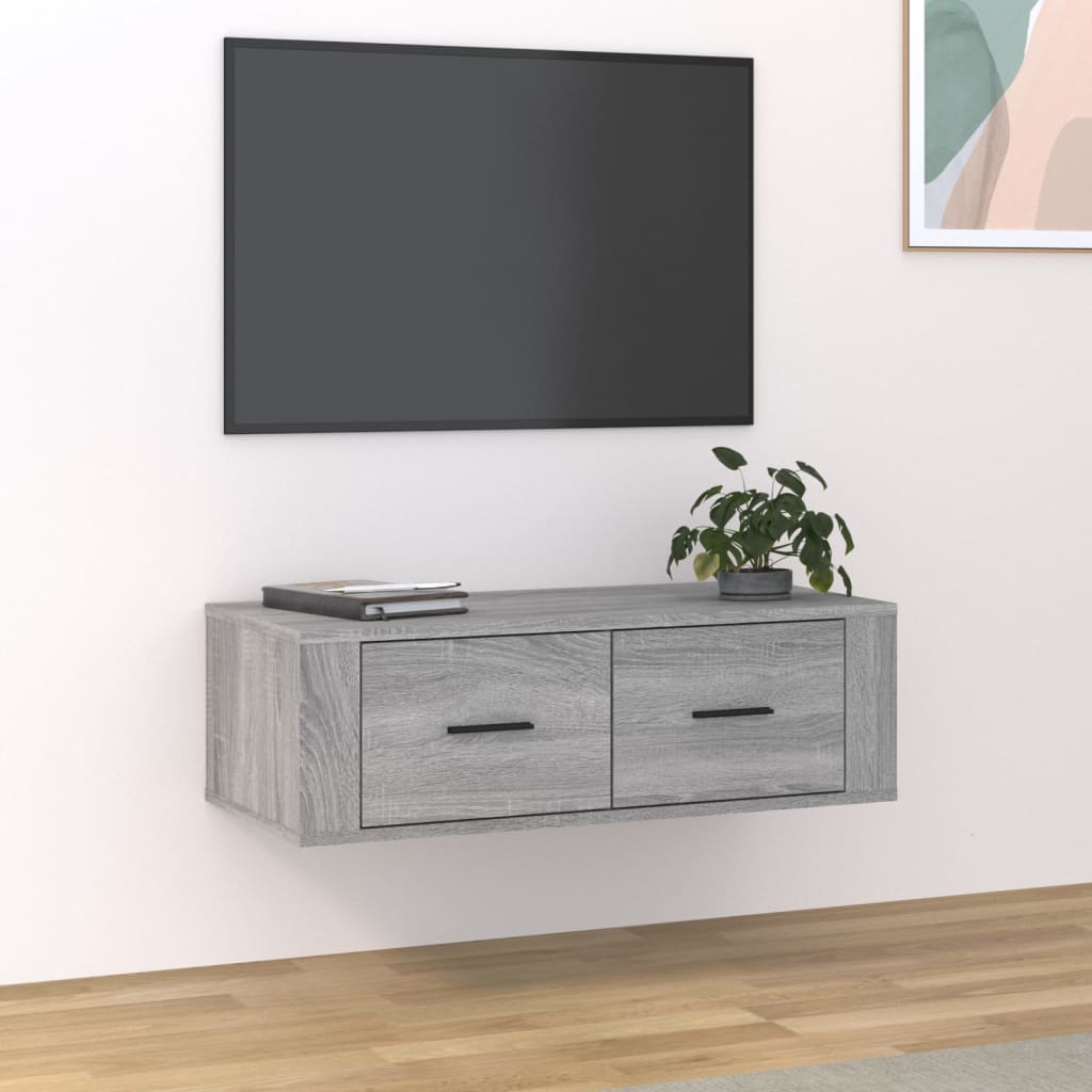 vidaXL Závěsná TV skříňka šedá sonoma 80x36x25 cm kompozitní dřevo