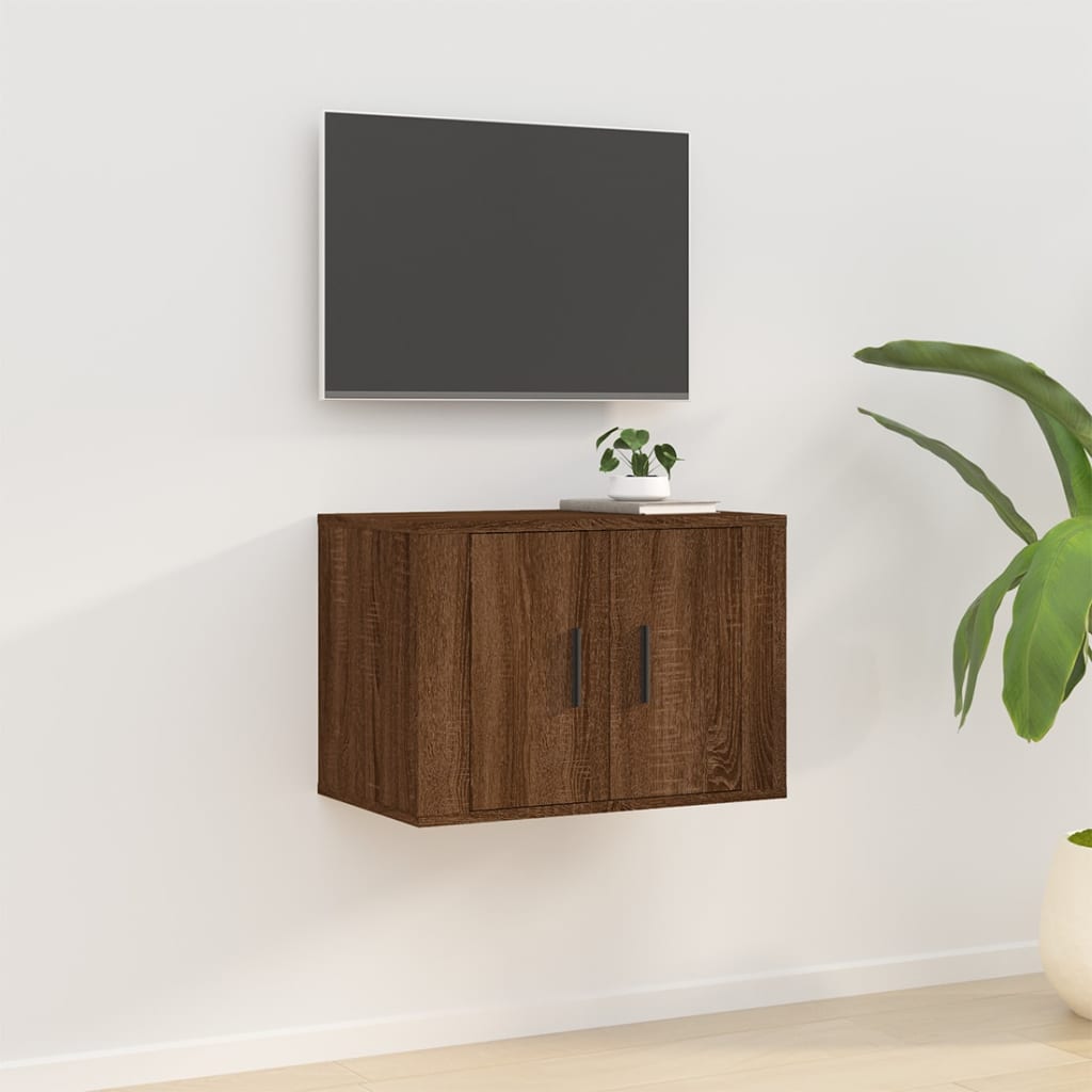 vidaXL Nástěnná TV skříňka hnědý dub 57 x 34