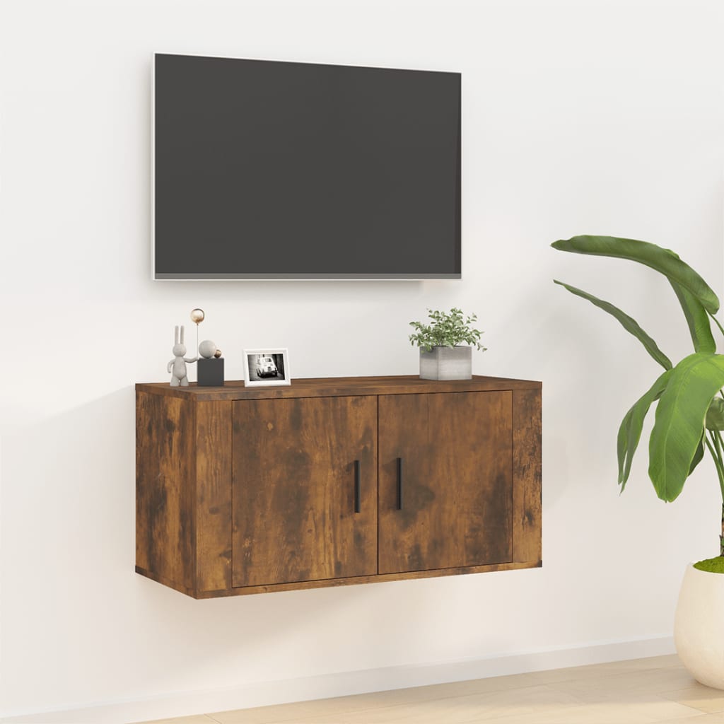 vidaXL Nástěnná TV skříňka kouřový dub 80 x 34