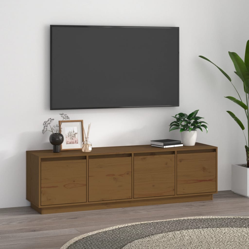 vidaXL TV skříňka medově hnědá 156 x 37 x 45 cm masivní borové dřevo