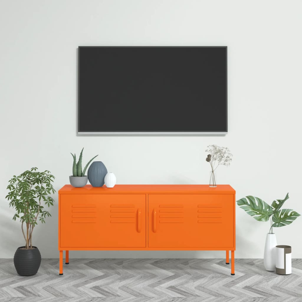 vidaXL TV skříňka oranžová 105 x 35 x 50 cm ocel