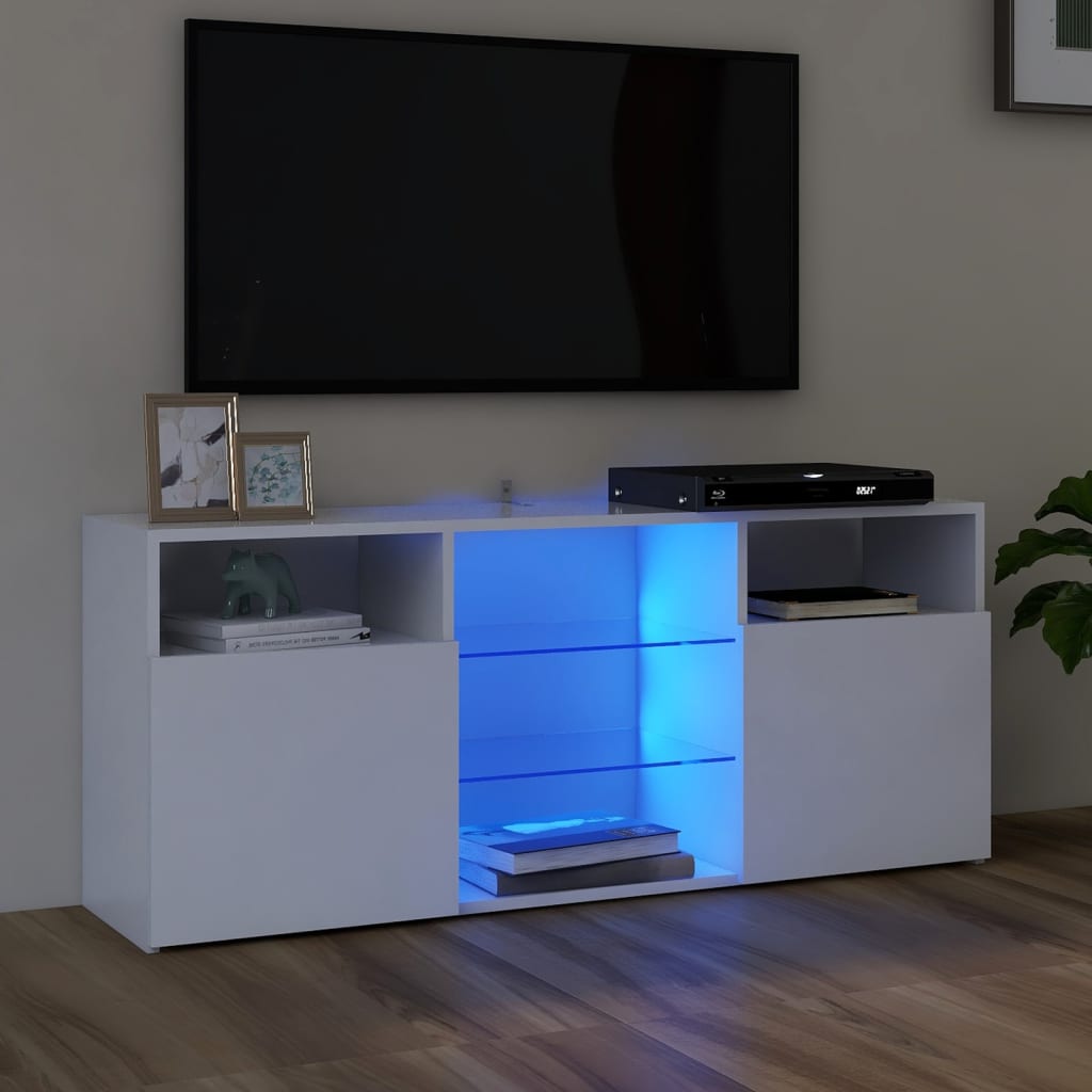 vidaXL TV skříňka s LED osvětlením bílá 120 x 35 x 50 cm