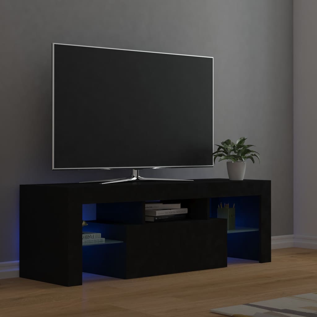 vidaXL TV skříňka s LED osvětlením černá 120x35x40 cm