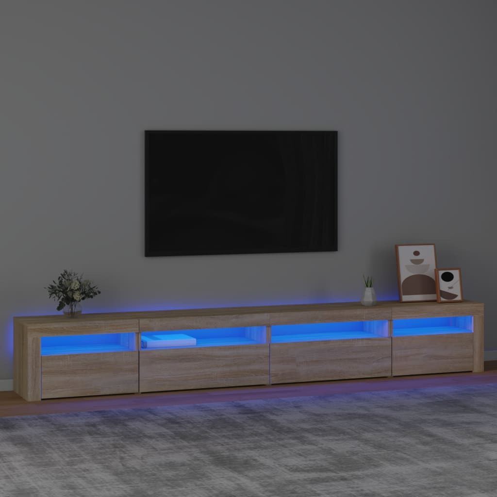 vidaXL TV skříňka s LED osvětlením dub sonoma