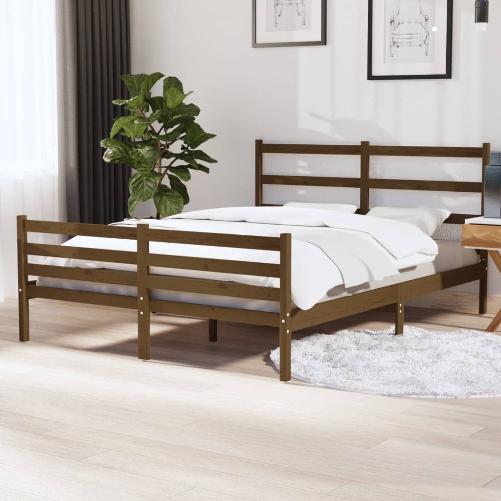 vidaXL Rám postele masivní borovice 140 x 190 cm medově hnědý