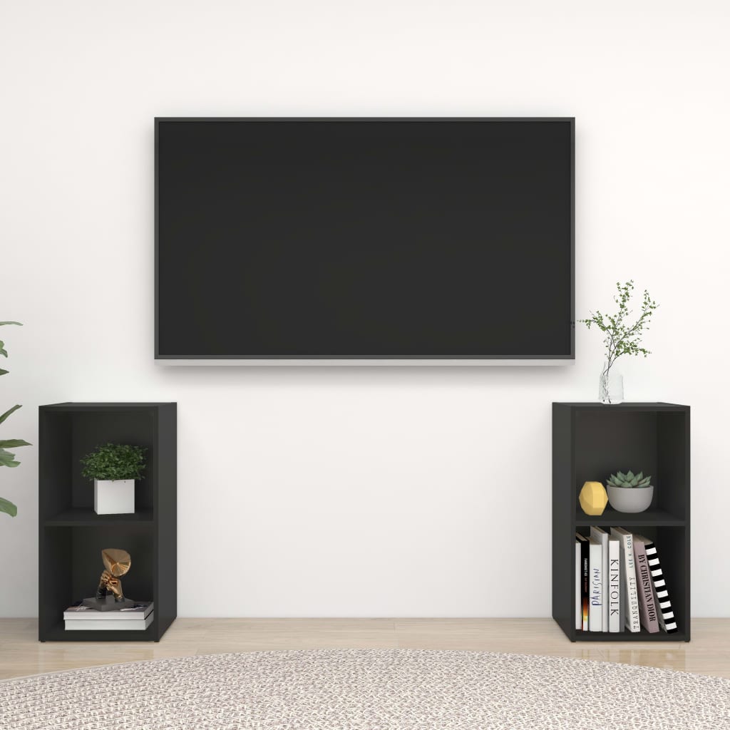 vidaXL TV skříňky 2 ks černé 72 x 35 x 36