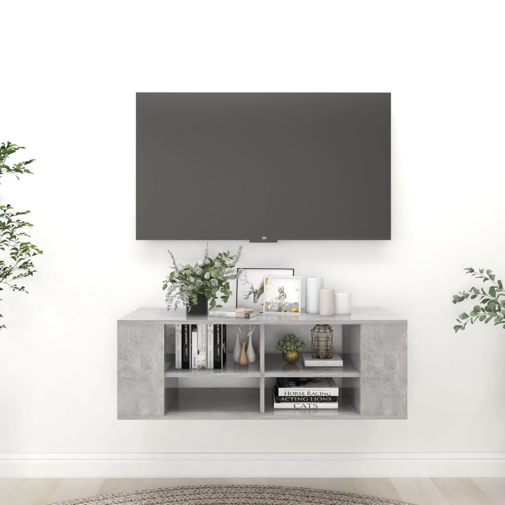 vidaXL Nástěnná TV skříňka betonově šedá 102 x 35 x 35 cm dřevotříska