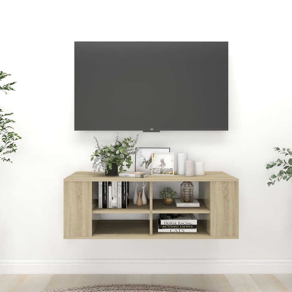 vidaXL Nástěnná TV skříňka dub sonoma 102 x 35 x 35 cm dřevotříska