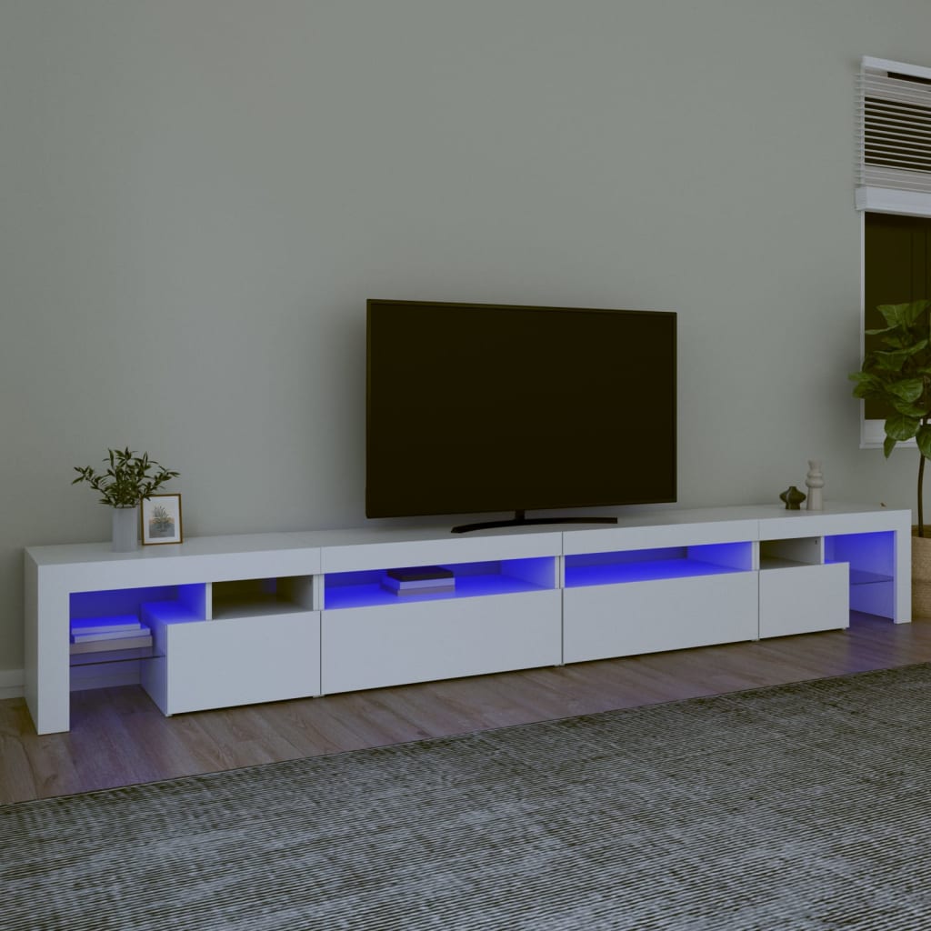 vidaXL TV skříňka s LED osvětlením bílá 290 x 36