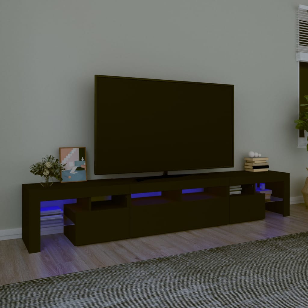 vidaXL TV skříňka s LED osvětlením černá 230x36