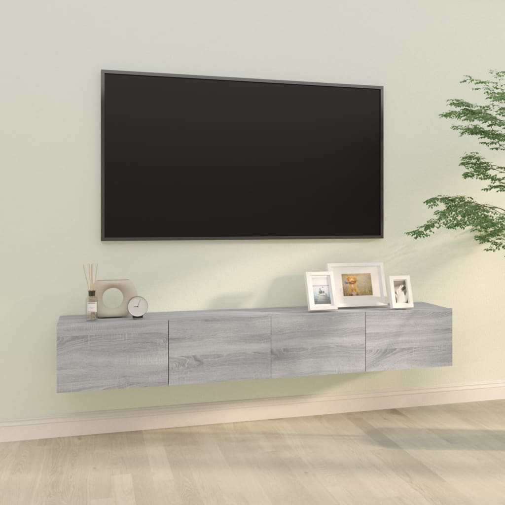 vidaXL Nástěnné TV skříňky 2 ks šedé sonoma 100 x 30 x 30 cm kompozit