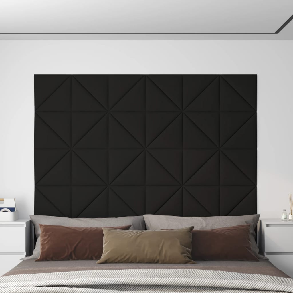 vidaXL Nástěnné panely 12 ks černé 30x30 cm textil 0