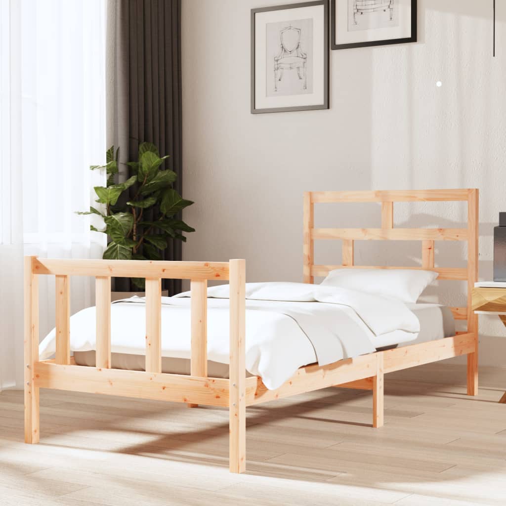 vidaXL Rám postele masivní borové dřevo 90 x 190 cm Single