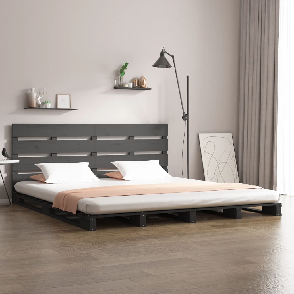 vidaXL Rám postele šedý 160 x 200 cm masivní borovice