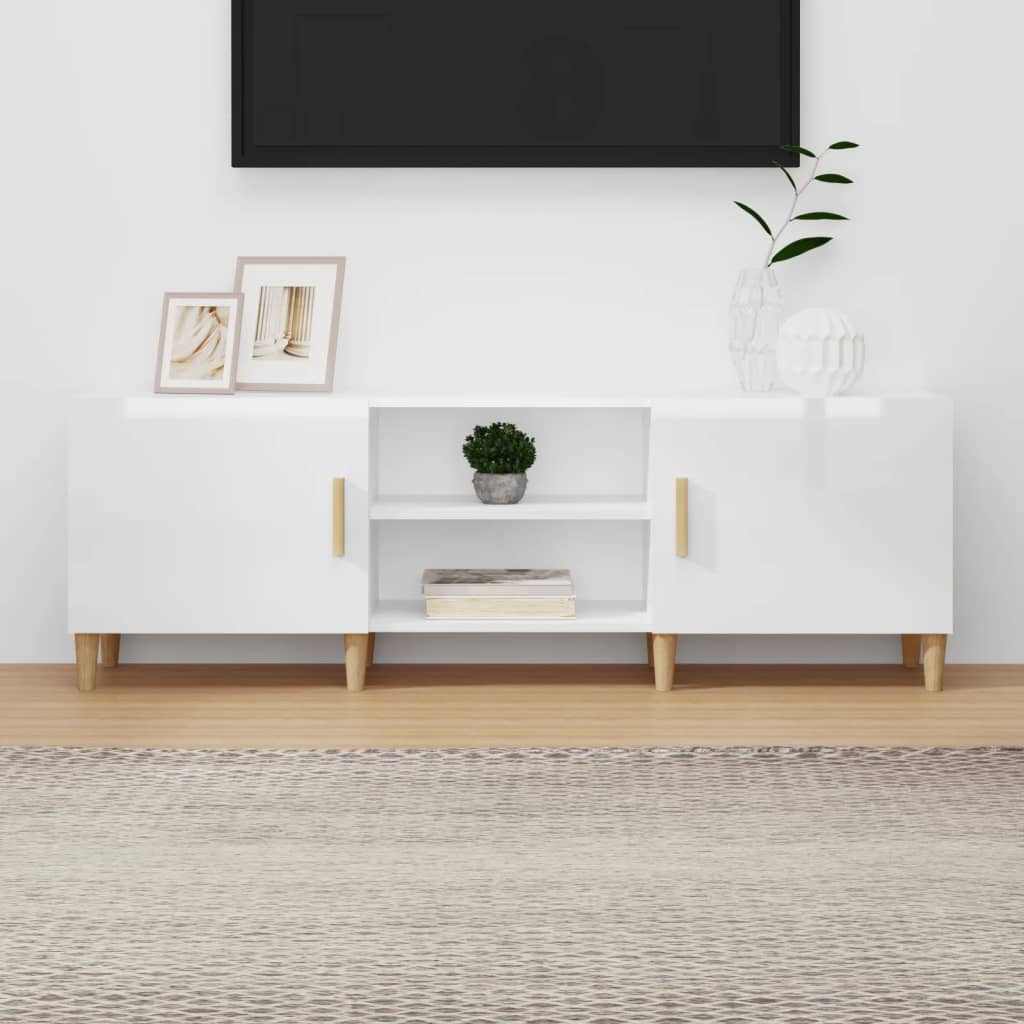 vidaXL TV skříňka bílá s vysokým leskem 150x30x50 cm kompozitní dřevo