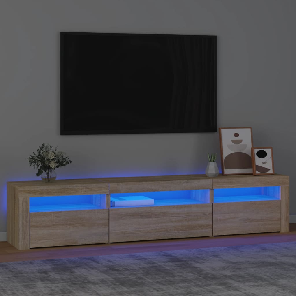 vidaXL TV skříňka s LED osvětlením dub sonoma 195 x 35 x 40 cm