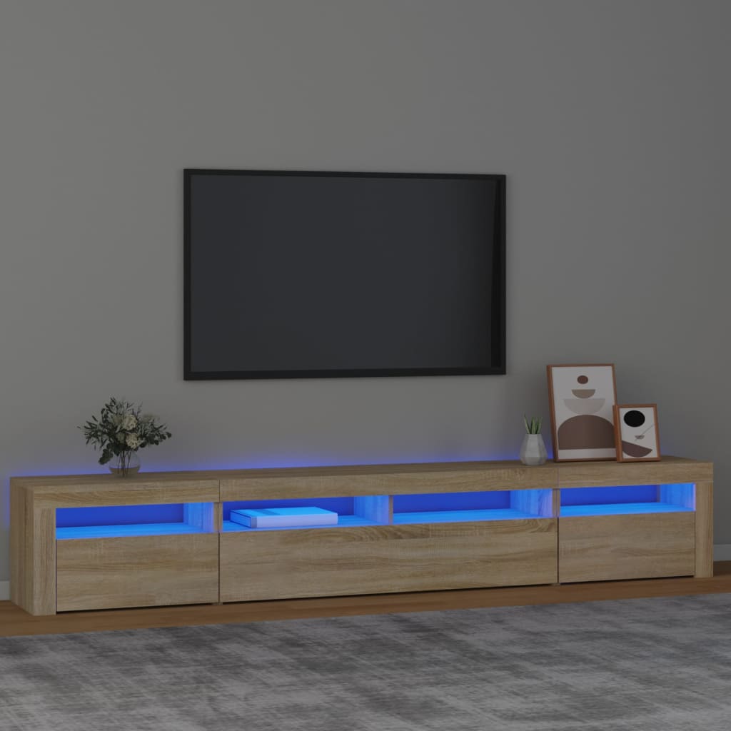 vidaXL TV skříňka s LED osvětlením dub sonoma 240x35x40 cm