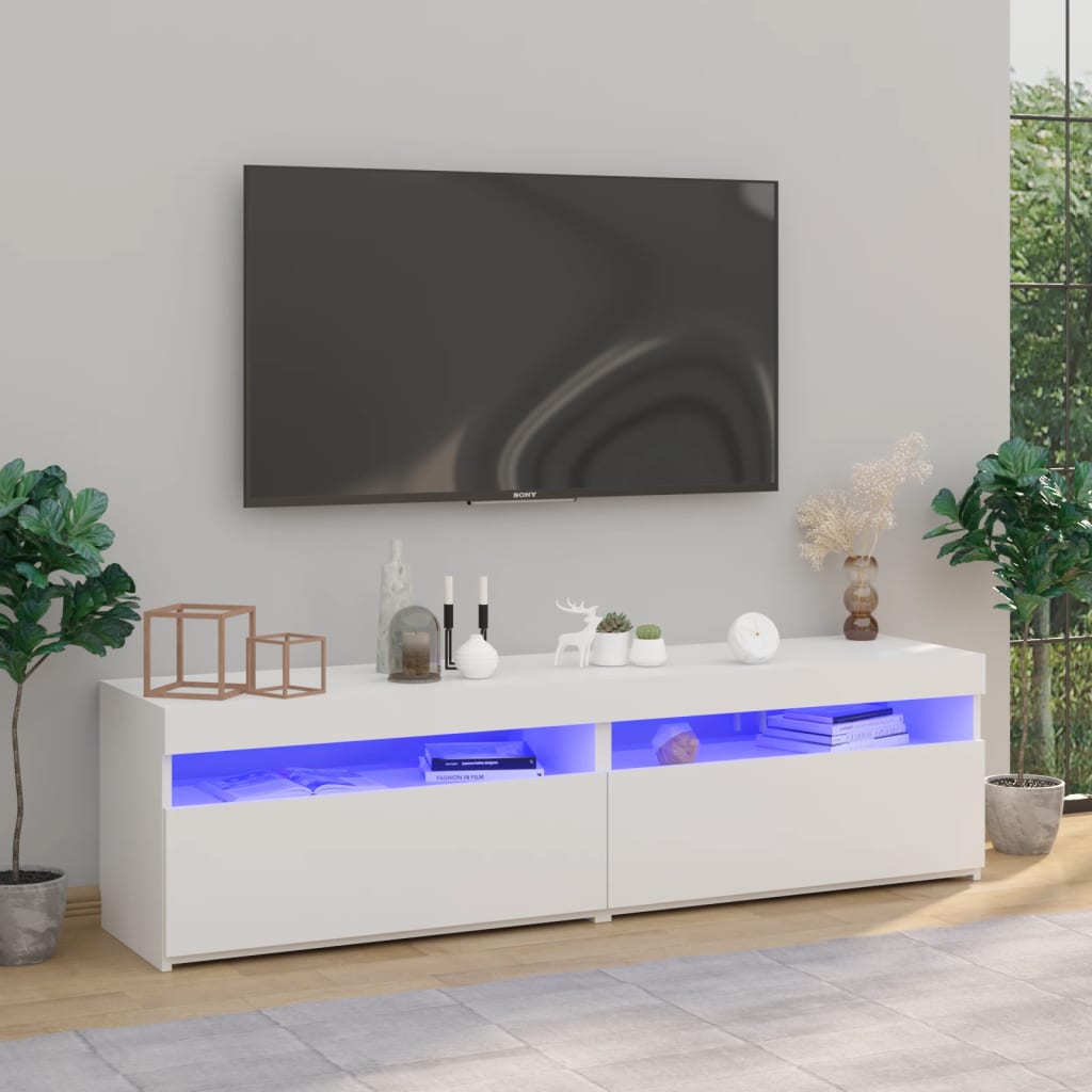 vidaXL TV skříňky s LED osvětlením 2 ks bílé 75 x 35 x 40 cm