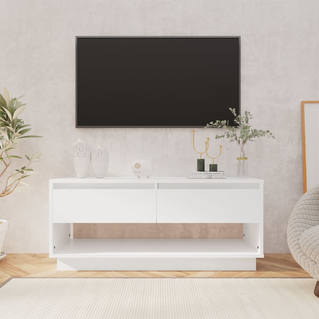 vidaXL TV stolek bílý 102 x 41 x 44 cm dřevotříska