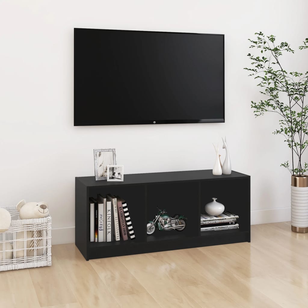 vidaXL TV stolek černý 104 x 33 x 41 cm masivní borové dřevo