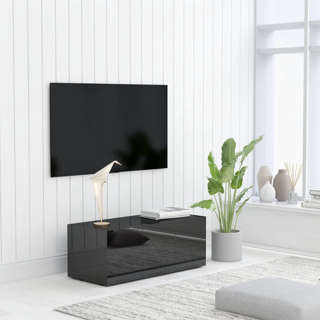 vidaXL TV stolek černý s vysokým leskem 80 x 34 x 30 cm dřevotříska