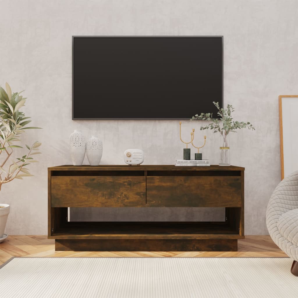 vidaXL TV stolek kouřový dub 102 x 41 x 44 cm dřevotříska