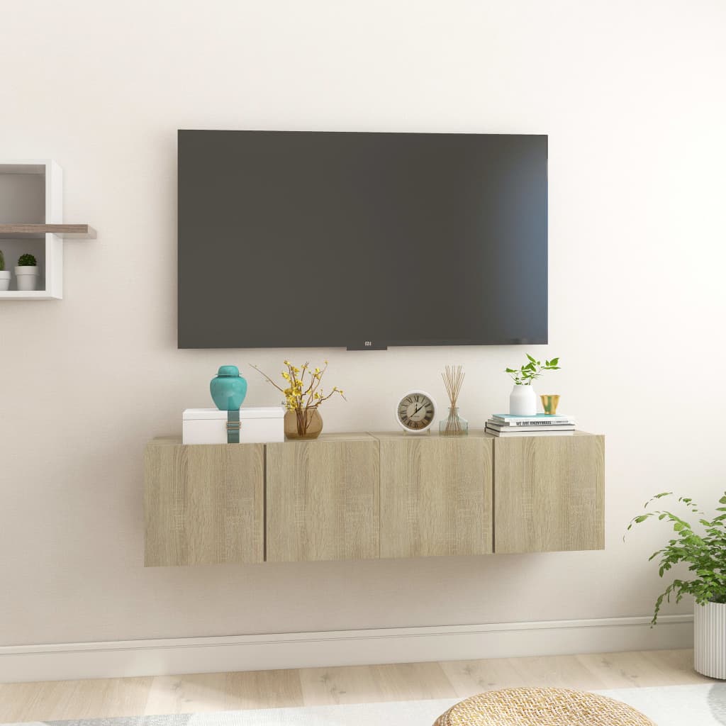 vidaXL Závěsné TV skříňky 2 ks dub sonoma 60 x 30 x 30 cm