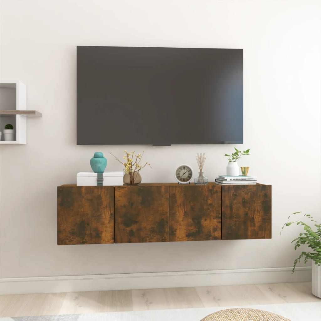 vidaXL Závěsné TV skříňky 2 ks kouřový dub 60 x 30 x 30 cm