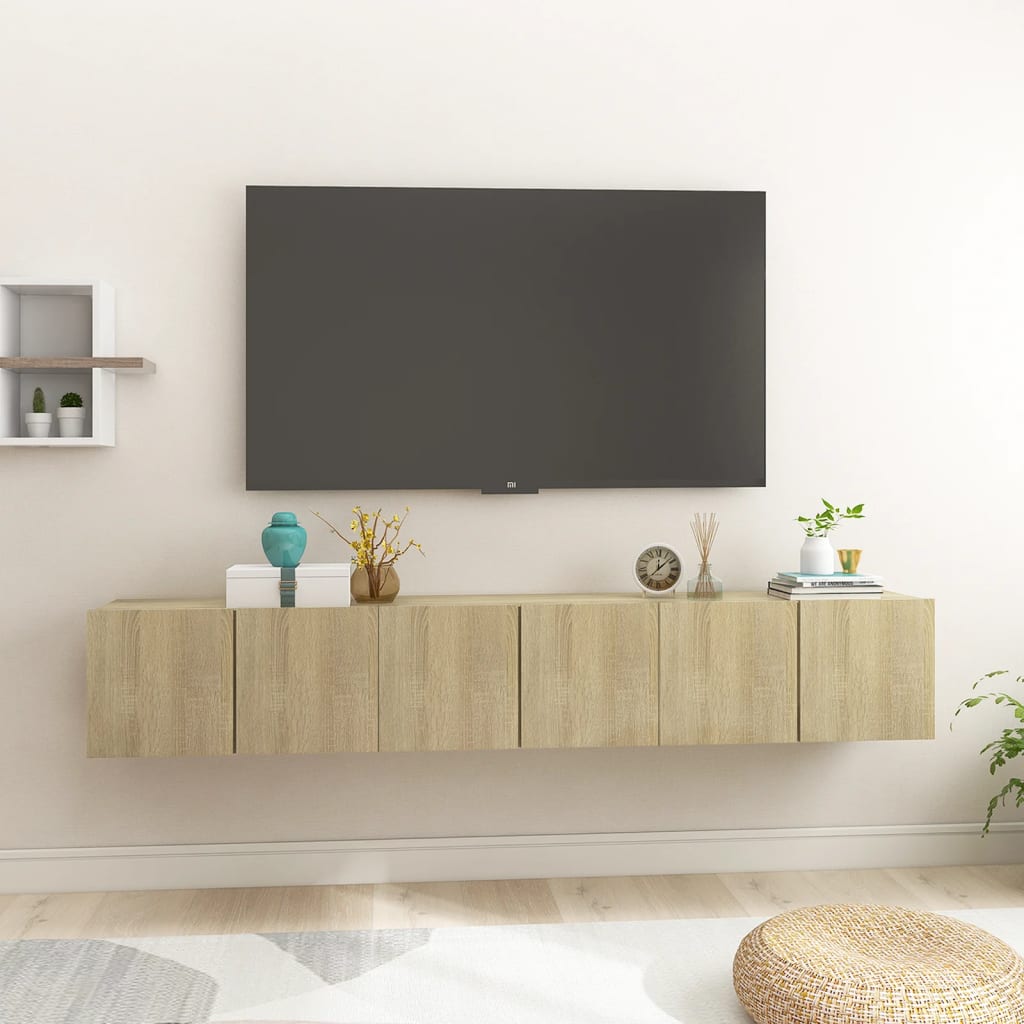 vidaXL Závěsné TV skříňky 3 ks dub sonoma 60 x 30 x 30 cm