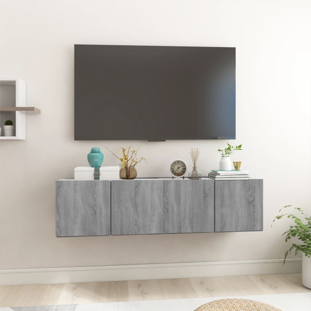 vidaXL Závěsné TV skříňky šedé sonoma 2 ks 60 x 30 x 30 cm kompozit